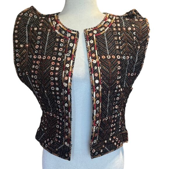 ISABEL MARANT ETOILE Cerza Cardigan in Faded Black Size T2 (L) Embroidered - Picture 3 of 9